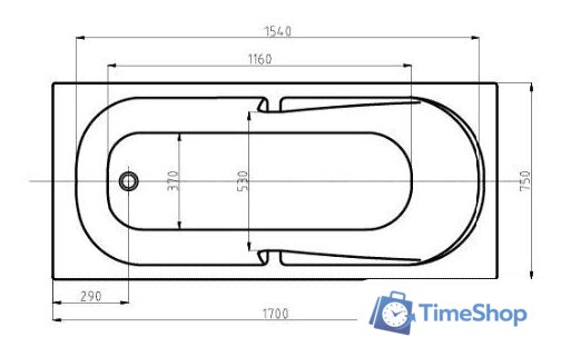 Ванна Aquatek Лея 170x75 без гидромассажа (слив слева) - Изображение №5 — Интернет-магазин Time-Shop