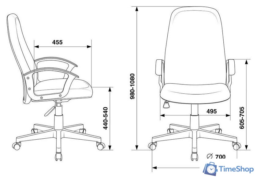 Офисное кресло Бюрократ CH-808LT (серый) - Изображение №5 — Интернет-магазин Time-Shop