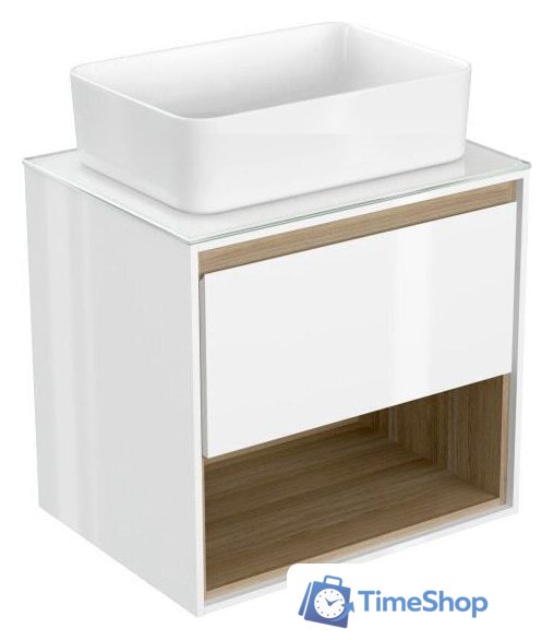  Cersanit Тумба под умывальник со столешницей Louna 60 SZ-LOU60-BL/WH - Изображение №1 — Интернет-магазин Time-Shop