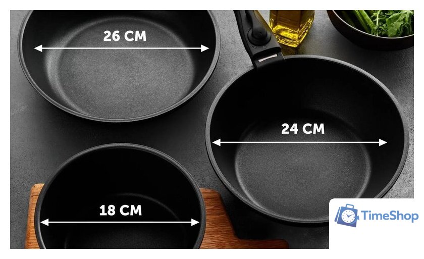 Набор сковород Polaris EasyKeep-4DG - Изображение №9 — Интернет-магазин Time-Shop