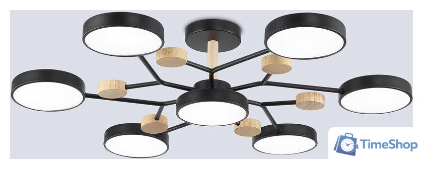 Подвесная люстра Hotpoint FL4866/7 BK/WD (черный/дерево) - Изображение №1 — Интернет-магазин Time-Shop