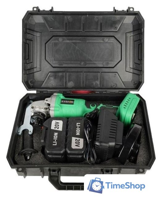 Угловая шлифмашина Zitrek ZKAG20-125 PRO 083-1079 (с 2-мя АКБ, кейс) - Изображение №4 — Интернет-магазин Time-Shop