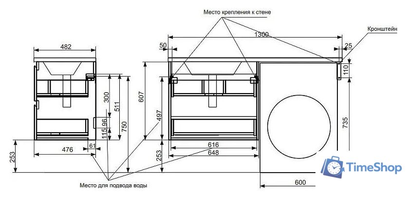  Эстет Тумба с умывальником Dallas Luxe L ФР-00002221 - Изображение №13 — Интернет-магазин Time-Shop