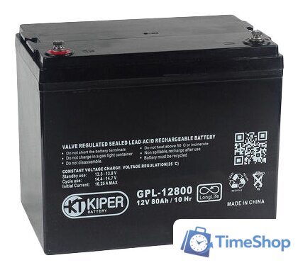 Аккумулятор для ИБП Kiper GPL-12800 (12В/80 А·ч) - Изображение №1 — Интернет-магазин Time-Shop