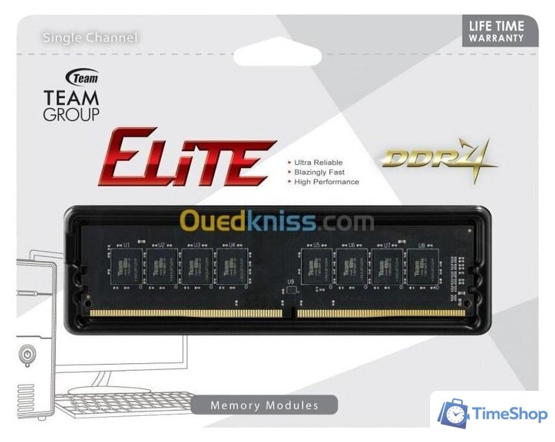 Оперативная память Team Elite 16GB DDR4 PC4-25600 TED416G3200C2201 - Изображение №2 — Интернет-магазин Time-Shop
