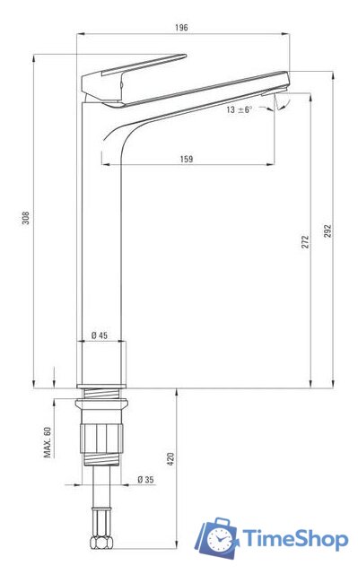 Смеситель Deante Jasmin Nero BGJ N20K - Изображение №2 — Интернет-магазин Time-Shop