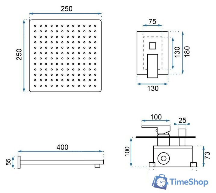 Душевая система  Rea Fenix REA-P8401 (золотой) - Изображение №8 — Интернет-магазин Time-Shop
