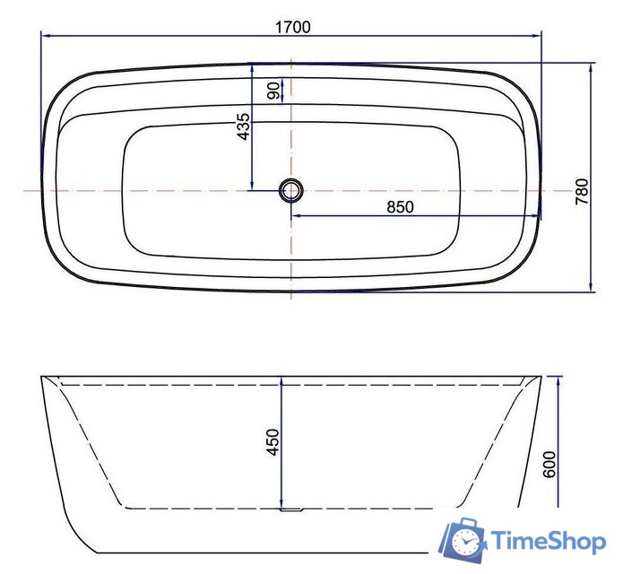 Ванна Aquanet Family Fine 170x78 - Изображение №5 — Интернет-магазин Time-Shop