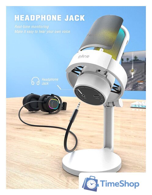 Проводной микрофон FIFINE A8 (белый) - Изображение №4 — Интернет-магазин Time-Shop