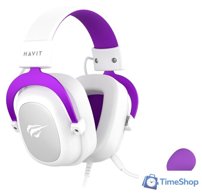 Наушники Havit Gamenote H2002d (белый/фиолетовый) - Изображение №2 — Интернет-магазин Time-Shop