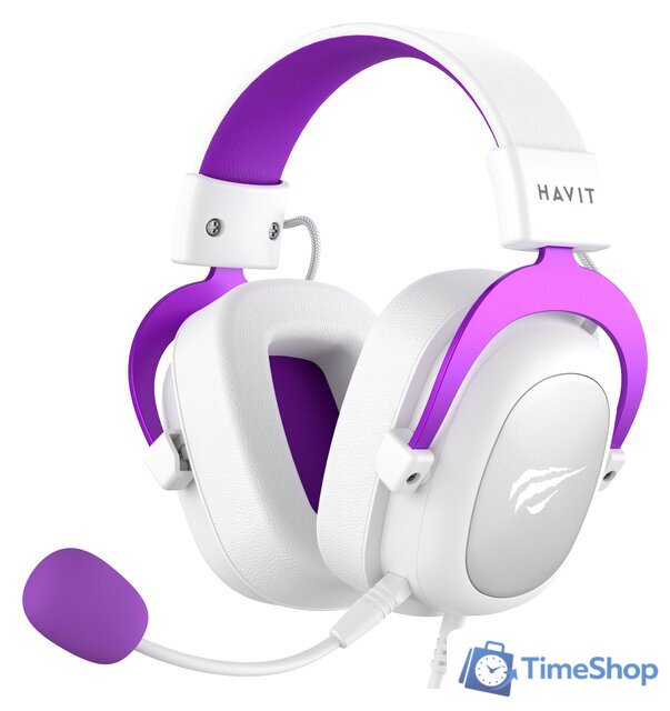 Наушники Havit Gamenote H2002d (белый/фиолетовый) - Изображение №1 — Интернет-магазин Time-Shop