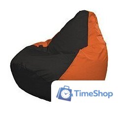 Кресло-мешок Flagman Груша Мега XXXL Г3.1-400 (черный/оранжевый) - Изображение №1 — Интернет-магазин Time-Shop