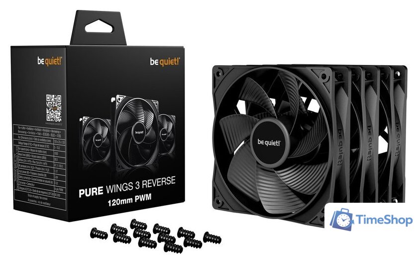 Комплект вентиляторов для корпуса be quiet! Pure Wings 3 120mm PWM Reverse BL137 - Изображение №2 — Интернет-магазин Time-Shop