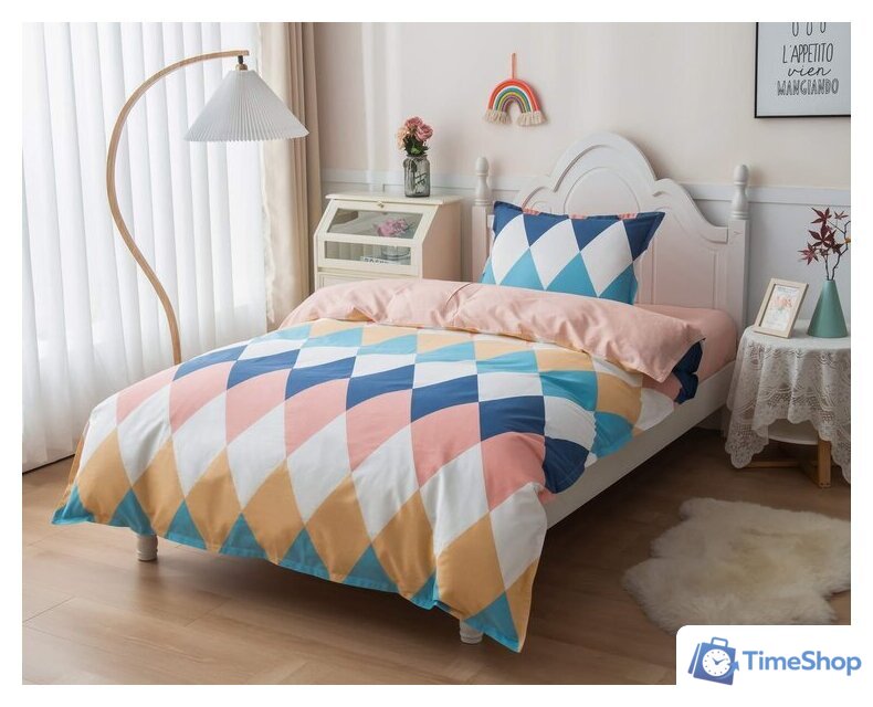 1.5-спальный комплект постельного белья Sofi De MarkO Ромбики Дет-769 (цветной) - Изображение №2 — Интернет-магазин Time-Shop