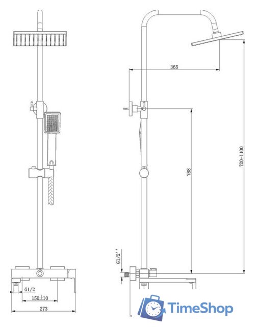Душевая система  Lauter Splash 21СК633С-S2133 - Изображение №2 — Интернет-магазин Time-Shop
