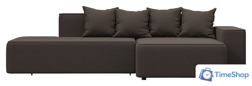 Угловой диван Лига диванов Лига-079 правый 129812 (рогожка амур 05 коричневый) - Изображение №1 — Интернет-магазин Time-Shop