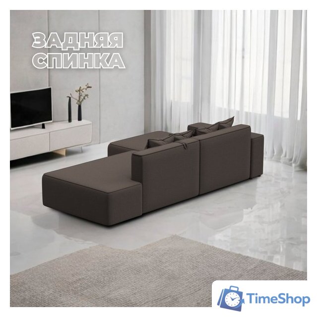 Угловой диван Лига диванов Лига-079 правый 129812 (рогожка амур 05 коричневый) - Изображение №4 — Интернет-магазин Time-Shop