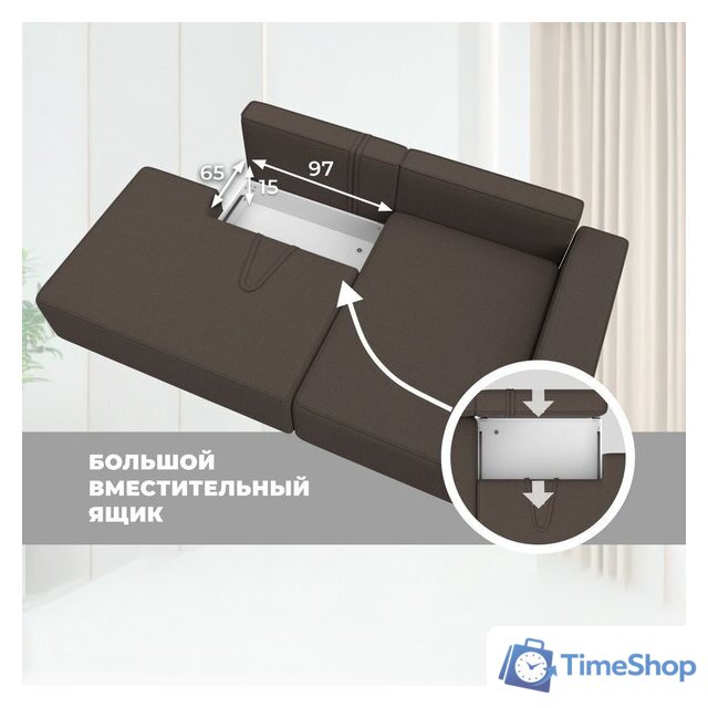 Угловой диван Лига диванов Лига-079 правый 129812 (рогожка амур 05 коричневый) - Изображение №11 — Интернет-магазин Time-Shop