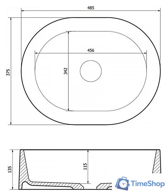 Умывальник Lauter Oliva 21O483G (Grey) - Изображение №11 — Интернет-магазин Time-Shop