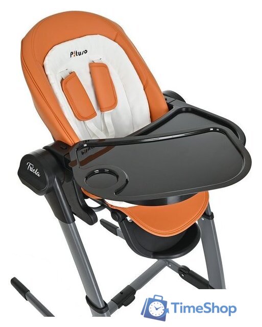 Высокий стульчик Pituso Triola (черная рама/оранжевый) - Изображение №13 — Интернет-магазин Time-Shop