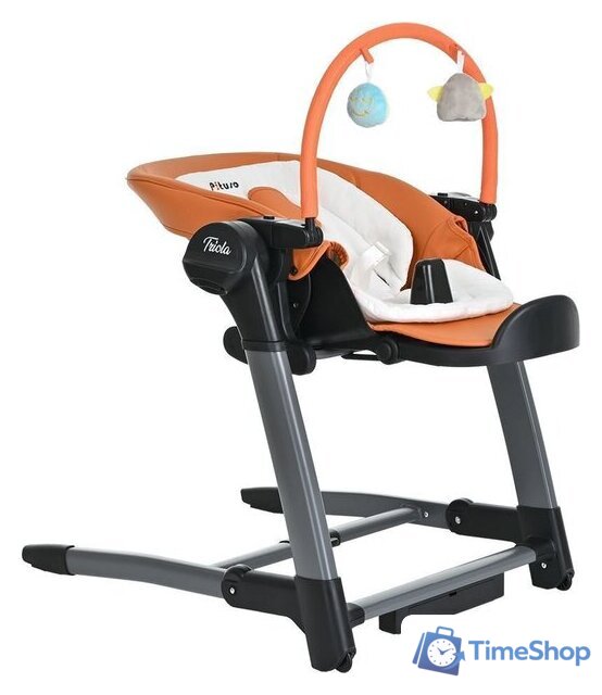 Высокий стульчик Pituso Triola (черная рама/оранжевый) - Изображение №5 — Интернет-магазин Time-Shop