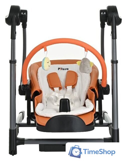 Высокий стульчик Pituso Triola (черная рама/оранжевый) - Изображение №10 — Интернет-магазин Time-Shop