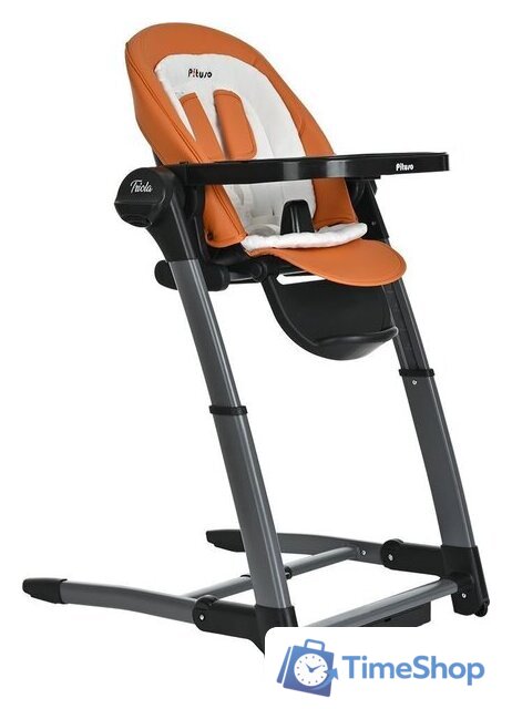 Высокий стульчик Pituso Triola (черная рама/оранжевый) - Изображение №2 — Интернет-магазин Time-Shop