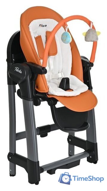 Высокий стульчик Pituso Triola (черная рама/оранжевый) - Изображение №3 — Интернет-магазин Time-Shop