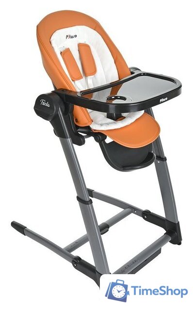 Высокий стульчик Pituso Triola (черная рама/оранжевый) - Изображение №1 — Интернет-магазин Time-Shop
