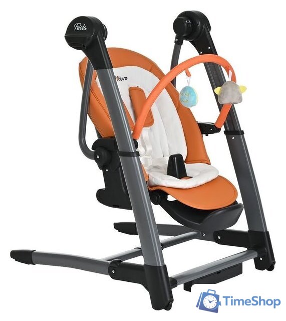 Высокий стульчик Pituso Triola (черная рама/оранжевый) - Изображение №7 — Интернет-магазин Time-Shop
