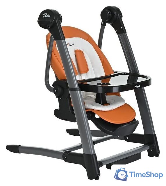 Высокий стульчик Pituso Triola (черная рама/оранжевый) - Изображение №6 — Интернет-магазин Time-Shop