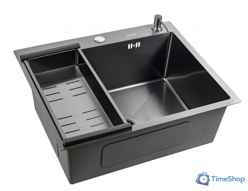 Кухонная мойка Avina Futur FK 4848 B Eco Embossing (черный нано) - Изображение №2 — Интернет-магазин Time-Shop