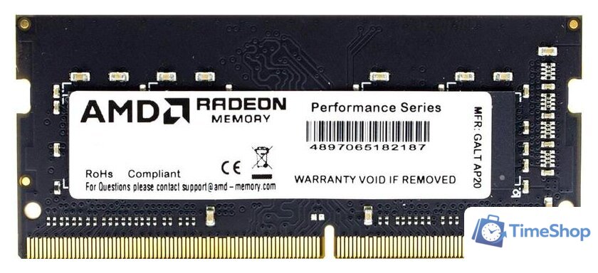 Оперативная память AMD Radeon 16GB DDR4 SODIMM PC4-25600 R9416G3206S2S-U - Изображение №1 — Интернет-магазин Time-Shop