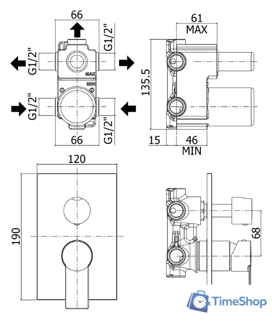 Смеситель Paffoni Tango TA019CR - Изображение №2 — Интернет-магазин Time-Shop