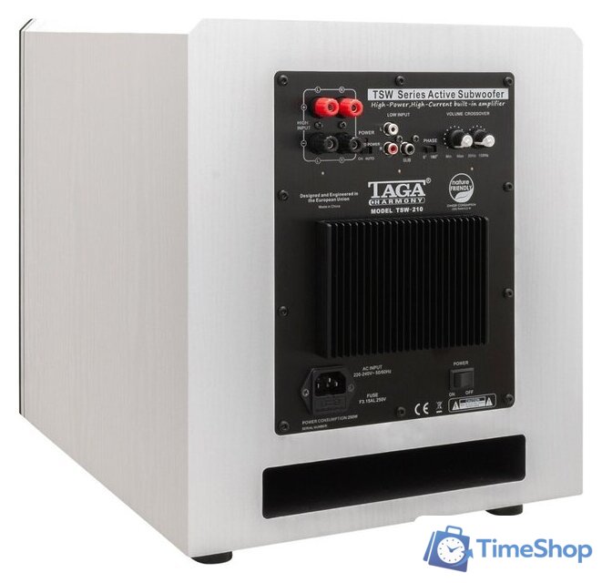 Проводной сабвуфер Taga Harmony TSW-210 (белый) - Изображение №3 — Интернет-магазин Time-Shop