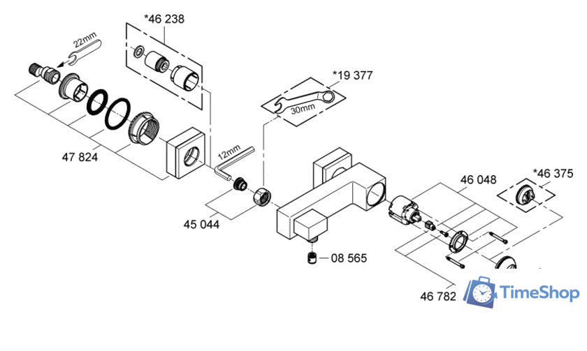 Смеситель Grohe Eurocube 23145000 - Изображение №3 — Интернет-магазин Time-Shop