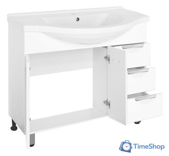  Style Line Тумба под умывальник Жасмин 100 3 ящика (для классической раковины) - Изображение №2 — Интернет-магазин Time-Shop