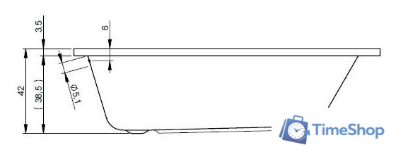 Ванна Riho Dola 150x70 (с ножками) - Изображение №3 — Интернет-магазин Time-Shop