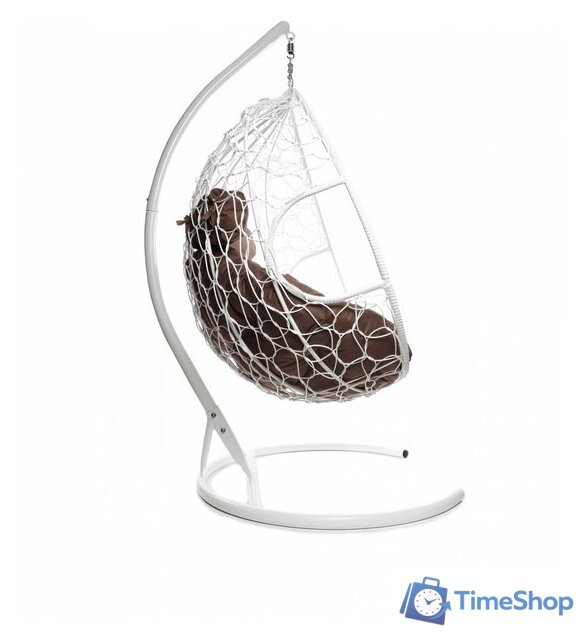 Подвесное кресло M-Group Для двоих 11450105 (белый ротанг/коричневая подушка) - Изображение №2 — Интернет-магазин Time-Shop