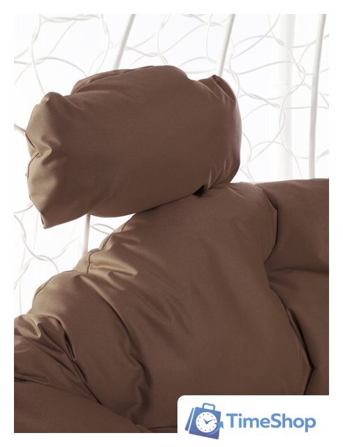 Подвесное кресло M-Group Для двоих 11450105 (белый ротанг/коричневая подушка) - Изображение №9 — Интернет-магазин Time-Shop