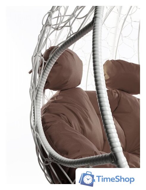 Подвесное кресло M-Group Для двоих 11450105 (белый ротанг/коричневая подушка) - Изображение №8 — Интернет-магазин Time-Shop