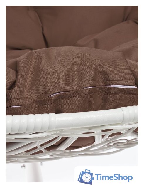Подвесное кресло M-Group Для двоих 11450105 (белый ротанг/коричневая подушка) - Изображение №10 — Интернет-магазин Time-Shop