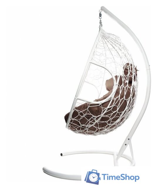 Подвесное кресло M-Group Для двоих 11450105 (белый ротанг/коричневая подушка) - Изображение №4 — Интернет-магазин Time-Shop