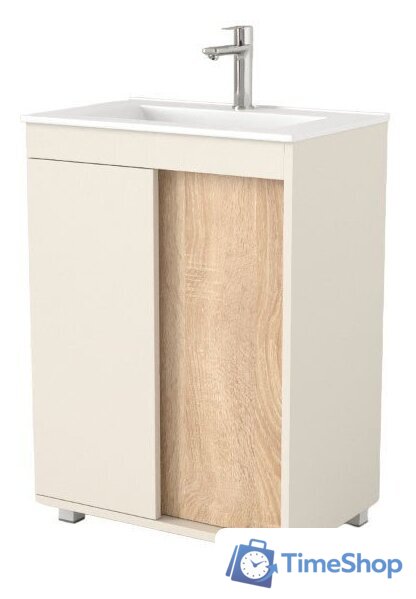  Дабер Тумба под умывальник 013 WeltWasser Deilbach 7517-60 Т13.6W.0.18 (бежевый/дуб бардолино) - Изображение №1 — Интернет-магазин Time-Shop