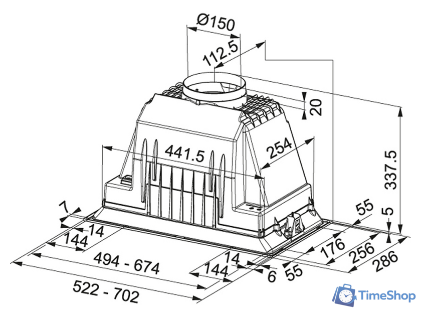 Кухонная вытяжка Franke Inca Plus FBI 525 Plus 305.0599.543 - Изображение №2 — Интернет-магазин Time-Shop