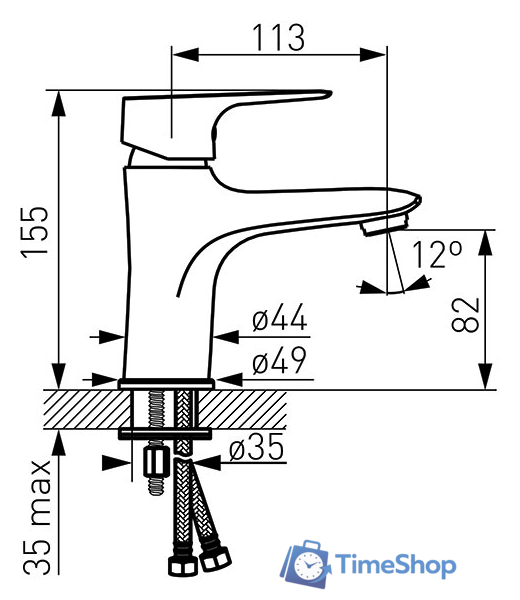 Смеситель Ferro Tiga VerdeLine BTG2VL - Изображение №2 — Интернет-магазин Time-Shop