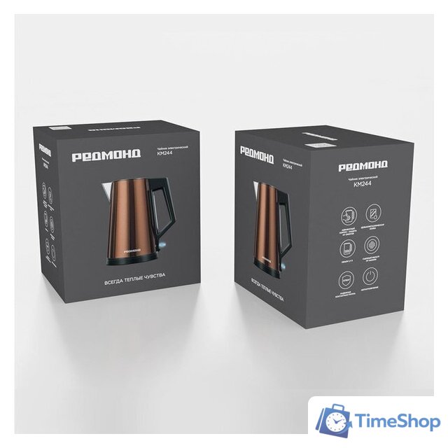 Электрический чайник Redmond (Редмонд) KM244 (коричневый) - Изображение №10 — Интернет-магазин Time-Shop