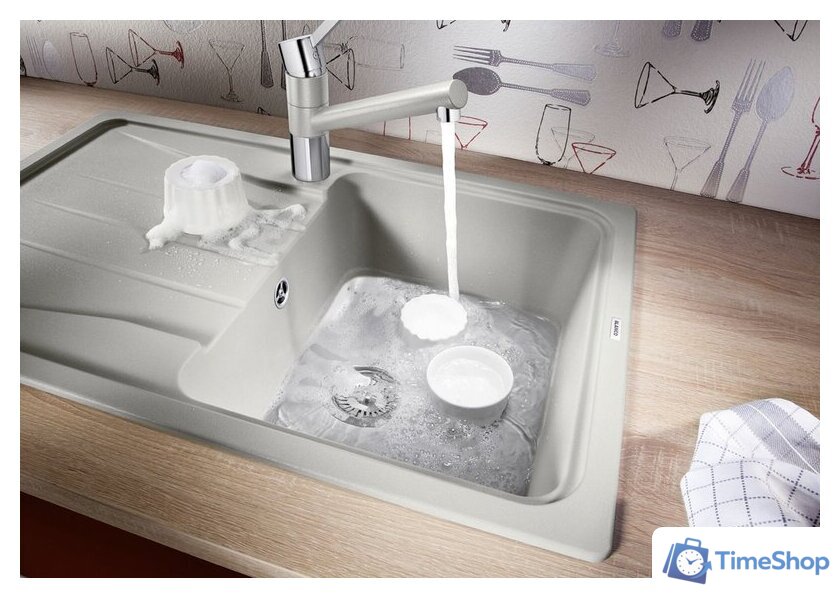 Кухонная мойка Blanco Sona 45 S 527149 (мягкий белый) - Изображение №4 — Интернет-магазин Time-Shop