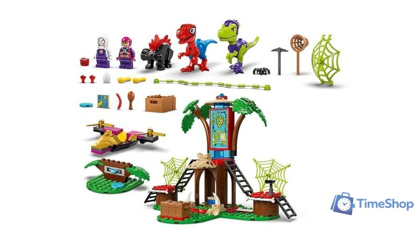Конструктор LEGO Marvel Битва динозавров Спайди и Гобби возле домика на дереве (11200) - Изображение №3 — Интернет-магазин Time-Shop