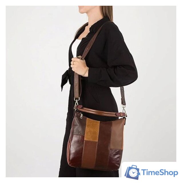 Женская сумка Poshete 827-2011-BCL (коричневый) - Изображение №5 — Интернет-магазин Time-Shop